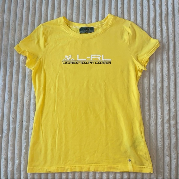 Ralph Lauren bright yellow vintage Y2K Logo Tee - Picture 1 of 7